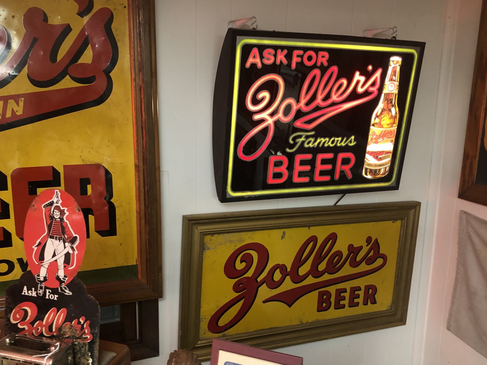 Vinage Zoller beer signs